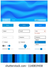 Light BLUE vector Material Design Kit with liquid shapes. Colorful abstract illustration with gradient lines. Modern template for your landing page.