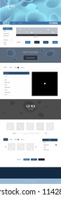 Light BLUE vector Material Design Kit with liquid shapes. Shining curly illustration in marble style with gradient. This sample is for your landing page.