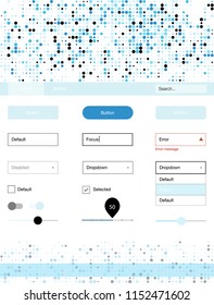 Light BLUE vector Material Design Kit with dots. Colorful Style guide with circles on abstract background. Simple colorful design for websites.