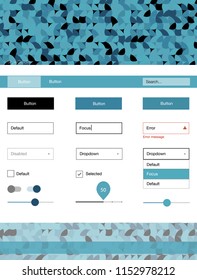 Light BLUE vector Material Design Kit with dots. Simple Material Design Kit with colorful dots in header. Simple colorful design for websites.