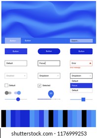 Light BLUE vector Material Design Kit with liquid shapes. Glitter abstract illustration with blurred bubble shapes.. This template you can use for landing pages.