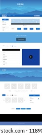 Light BLUE vector Material Design Kit with hills. Decorative ui kit design in abstract style with colorful rocks. Simple colorful design for tourist websites.