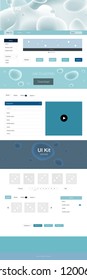 Light BLUE vector Material Design Kit with liquid shapes. Creative illustration in halftone marble style with gradient. Beautiful layout for websites, landing pages.
