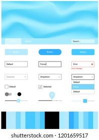 Light BLUE vector Material Design Kit with liquid shapes. Colorful abstract illustration with gradient lines. This template you can use for landing pages.