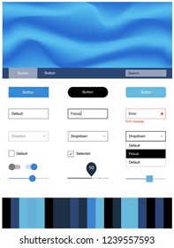 Light BLUE vector Material Design Kit with liquid shapes. Shining curly illustration in marble style with gradient. Beautiful layout for websites, landing pages.