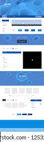 Light BLUE vector Material Design Kit with liquid shapes. Colorful illustration in abstract memphis style with gradient. Modern template for your landing page.