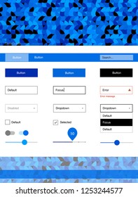 Light BLUE vector Material Design Kit with dots. Modern Style guide with colorful gradient circles in its header. Beautiful layout for websites, landing pages.