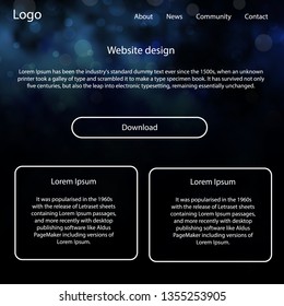 Light BLUE vector Material Design Kit with stars. Beautiful ui ux kit with colorful sky in its header. This template you can use for websites.
