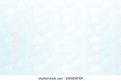 Light BLUE vector modern geometrical circle abstract background. Dotted texture template. Geometric pattern in halftone style with gradient. 
