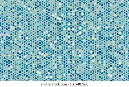 Light BLUE vector modern geometrical circle abstract background. Dotted texture template. Geometric pattern in halftone style with gradient. 