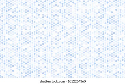 Light BLUE vector modern geometrical circle abstract background. Dotted texture template. Geometric pattern in halftone style with gradient. 