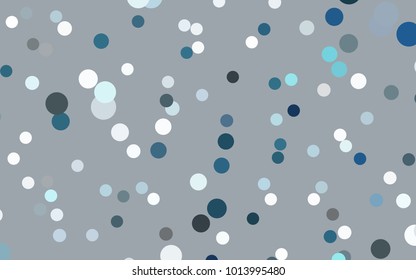 Light BLUE vector modern geometrical circle abstract background. Dotted texture template. Geometric pattern in halftone style with gradient. 