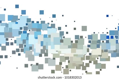 Light BLUE vector modern geometrical background. Abstract template. Geometric pattern in square style with gradient.