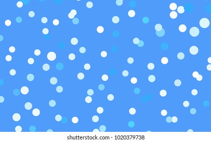 Light BLUE vector modern geometrical circle abstract background. Dotted texture template. Geometric pattern in halftone style with gradient. 
