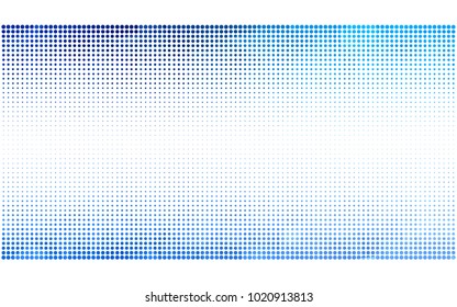 Light BLUE vector modern geometrical circle abstract background. Dotted texture template. Geometric pattern in halftone style with gradient. 
