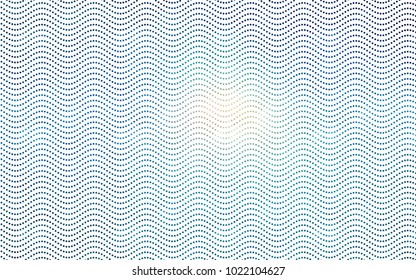 Light BLUE vector modern geometrical circle abstract background. Dotted texture template. Geometric pattern in halftone style with gradient. 