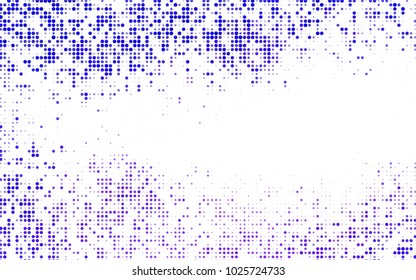 Light BLUE vector modern geometrical circle abstract background. Dotted texture template. Geometric pattern in halftone style with gradient. 