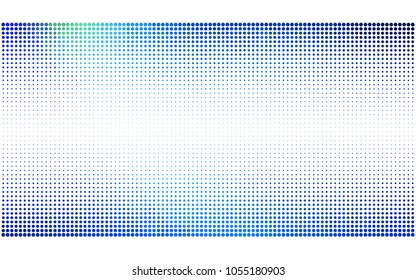 Light BLUE vector modern geometrical circle abstract background. Dotted texture template. Geometric pattern in halftone style with gradient. 