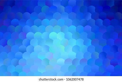 Light BLUE vector modern geometrical circle abstract background. Dotted texture template. Geometric pattern in halftone style with gradient. 