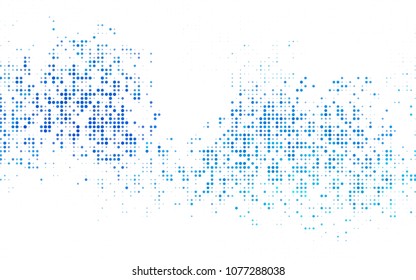 Light BLUE vector modern geometrical circle abstract background. Dotted texture template. Geometric pattern in halftone style with gradient. 