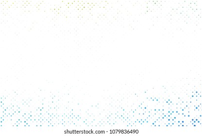 Light BLUE vector modern geometrical circle abstract background. Dotted texture template. Geometric pattern in halftone style with gradient. 