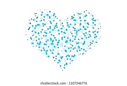 Light BLUE vector modern geometrical background. Abstract template. Geometric pattern in square style with gradient.
