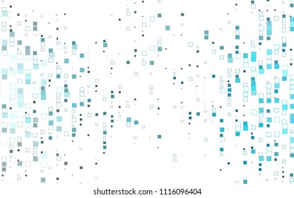 Light BLUE vector modern geometrical background. Abstract template. Geometric pattern in square style with gradient.