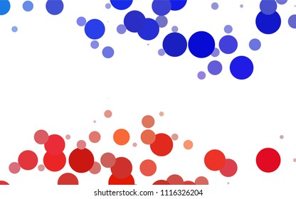 Light BLUE vector modern geometrical circle abstract background. Dotted texture template. Geometric pattern in halftone style with gradient. 