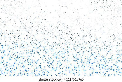 Light BLUE vector modern geometrical circle abstract background. Dotted texture template. Geometric pattern in halftone style with gradient. 