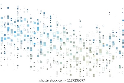 Light BLUE vector modern geometrical background. Abstract template. Geometric pattern in square style with gradient.