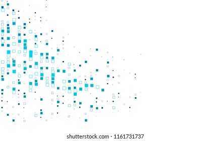 Light BLUE vector modern geometrical background. Abstract template. Geometric pattern in square style with gradient.