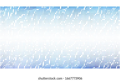 Helle BLAUE Vektorillustration Moderne geometrische kreisabstrakte Hintergrund. Dotted Texture Template. Geometrisches Muster im Halbtonstil mit Farbverlauf.