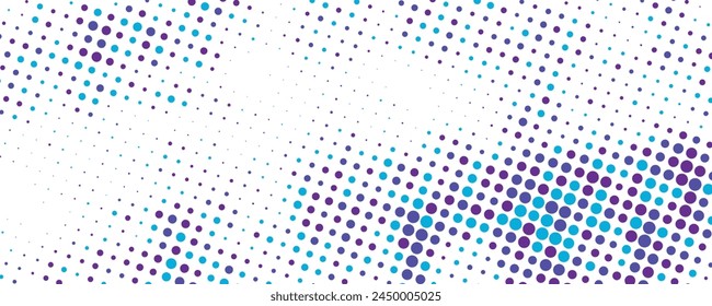 Light BLUE vector modern geometrical circle abstract background. Dotted texture template. Geometric pattern in halftone style with gradient.