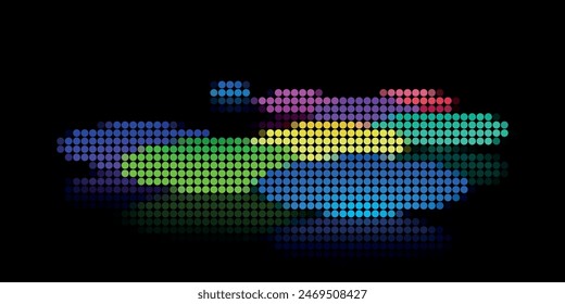 Light BLUE vector modern geometrical circle abstract background. Dotted texture template. Geometric pattern in halftone style with gradient.