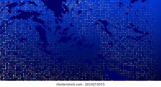 Light BLUE vector modern geometrical circle abstract background. Dotted texture template. Geometric pattern in halftone style with gradient. 