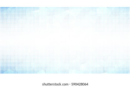 Light BLUE vector modern geometrical circle abstract background. Dotted texture template. Geometric pattern in halftone style with gradient. 
