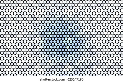Light BLUE vector modern geometrical circle abstract background. Dotted texture template. Geometric pattern in halftone style with gradient. 