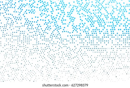 Light BLUE vector modern geometrical circle abstract background. Dotted texture template. Geometric pattern in halftone style with gradient. 