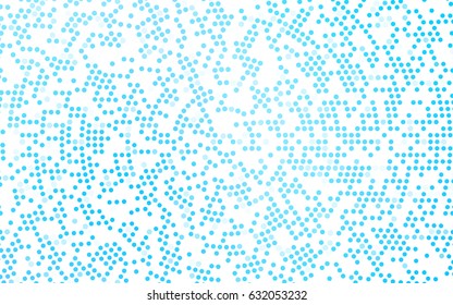 Light BLUE vector modern geometrical circle abstract background. Dotted texture template. Geometric pattern in halftone style with gradient. 