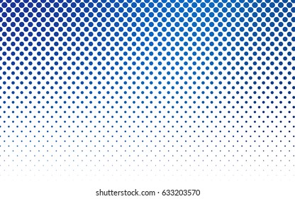 Light BLUE vector modern geometrical circle abstract background. Dotted texture template. Geometric pattern in halftone style with gradient. 