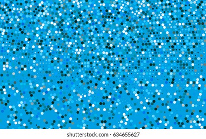 Light BLUE vector modern geometrical circle abstract background. Dotted texture template. Geometric pattern in halftone style with gradient. 