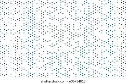 Light BLUE vector modern geometrical circle abstract background. Dotted texture template. Geometric pattern in halftone style with gradient. 