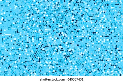 Light BLUE vector modern geometrical circle abstract background. Dotted texture template. Geometric pattern in halftone style with gradient. 