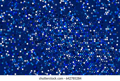 Light BLUE vector modern geometrical circle abstract background. Dotted texture template. Geometric pattern in halftone style with gradient. 