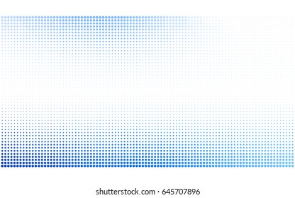 Light BLUE vector modern geometrical circle abstract background. Dotted texture template. Geometric pattern in halftone style with gradient. 