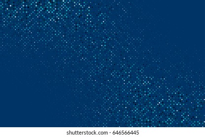 Light BLUE vector modern geometrical circle abstract background. Dotted texture template. Geometric pattern in halftone style with gradient. 