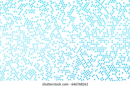 Light BLUE vector modern geometrical circle abstract background. Dotted texture template. Geometric pattern in halftone style with gradient. 