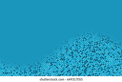 Light BLUE vector modern geometrical circle abstract background. Dotted texture template. Geometric pattern in halftone style with gradient. 