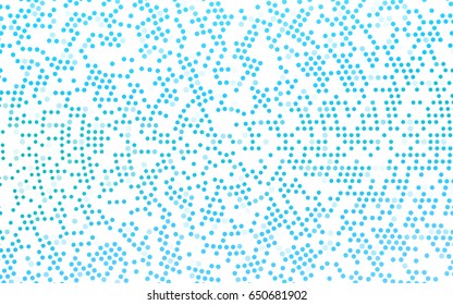 Light BLUE vector modern geometrical circle abstract background. Dotted texture template. Geometric pattern in halftone style with gradient. 
