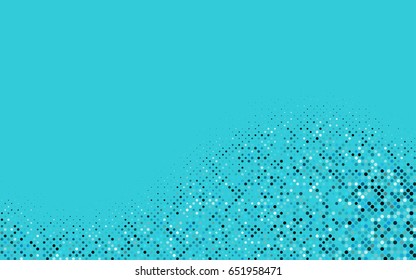 Light BLUE vector modern geometrical circle abstract background. Dotted texture template. Geometric pattern in halftone style with gradient. 